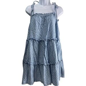 Vineyard Vines Dress Peasant Ruffle Tie Halter M Preppy Boho